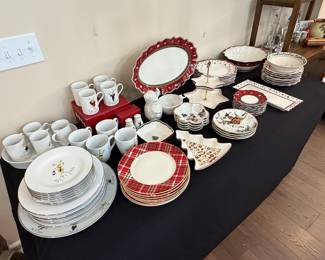 Certified International "Blitzen" and Plaid Dinnerware Set