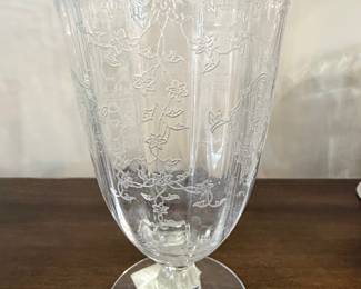 Fostoria Chintz Etched Crystal Vase