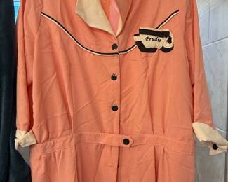 Vintage "Prudie" Embroidered Pink Bowling Shirt Style Robe/Duster