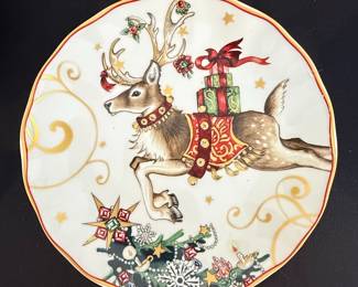 Williams Sonoma "Twas the Night Before Christmas" Reindeer Plate