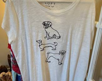 LOFT Vintage Soft Women's T-Shirt with Line Art Dog Print