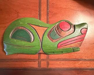 Carved Cedar Panel - Pacific Northwest Indigenous Art Style