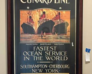 Cunard Line "Fastest Ocean Service in the World" Poster