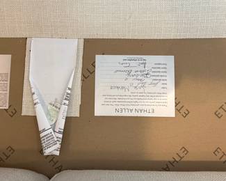 Ethan Allen Tufted Sofa with Custom Upholstery Tag
