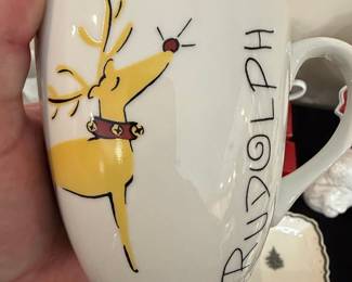 Pottery Barn Reindeer "Rudolph" Mug