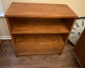 Mid-Century Modern Style Two-Shelf Bookcase with Drawer