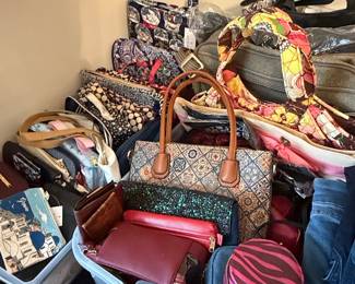 Assorted Handbags and Accessories Lot - Includes Vera Bradley and Denim Items