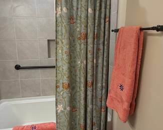 William Morris "Strawberry Thief" Fabric Shower Curtain