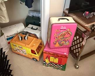 Vintage Barbie Travel Trunk and Barbie Camper Van Playset