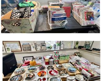 craft magazines many with patterns included. tote bags, collector plates, christmas ornaments