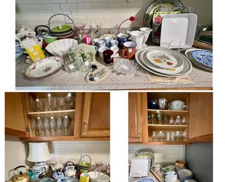 large amount of platters, dish pieces, bowls 
