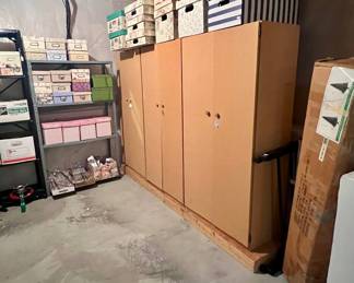 nice wood cupboards, file boxes, christmas trees (3)