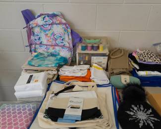 Canvas bags and craft supplies