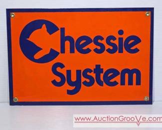 1 Vintage Chessie System Metal Sign. Porcelain Enamel