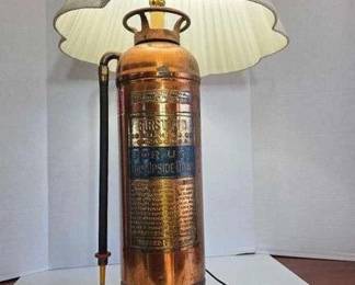 1 Antique Fire Extinguisher Converted to Lamp