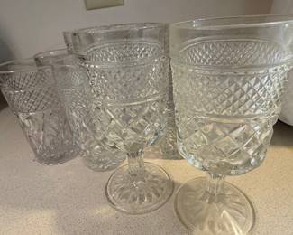 Vintage Anchor Hocking Wexford Glassware Goblets