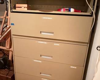 Vintage 4-Drawer HON Lateral Metal Filing Cabinet