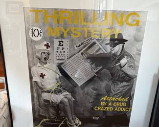 Thrilling Mystery Magazine Cover Art Print "Attacked by a Drug Crazed Addict"