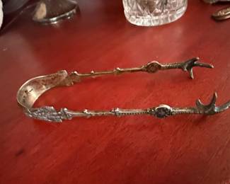 Antique Silver "Bird Claw" Sugar Nips
