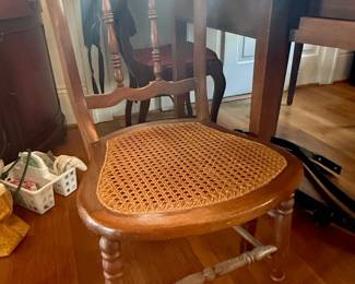Antique Spindle Back Chair with Cane Seat