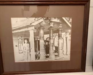 Vintage "Red Crown" Gasoline Station Photograph with Standard Oil Pumps