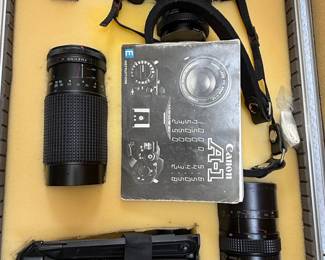 Canon A-1 35mm SLR Camera with FD 50mm f/1.4 Lens and Accessories