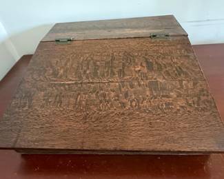 Antique Tiger Oak Writing Box