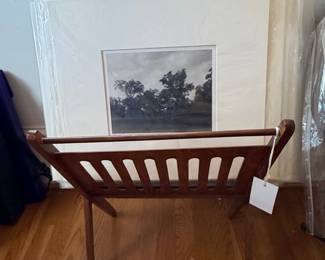 Vintage Folding Wooden Magazine Rack