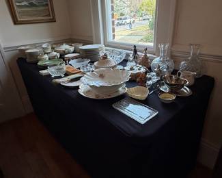 Assorted Crystal and Porcelain Dinnerware and Serving Pieces