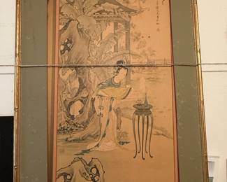 Antique Chinese Scroll Painting of a Woman