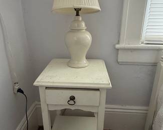 Vintage Ceramic Ginger Jar Table Lamp with Pleated Shade