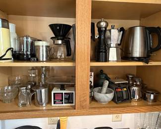 Assorted Kitchenware and Small Appliances including Weight Watchers Food Scale