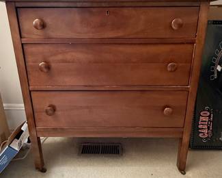 Antique Pine Three-Drawer Chest