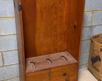 Vintage Pine Gun Cabinet with Drawer