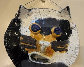 Unique Ceramic Cat Mask Wall Hanging