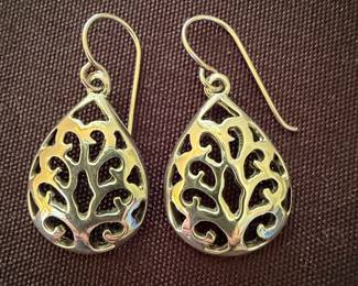 Sterling Silver Filigree Teardrop Earrings