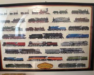 Framed Print of Steam Locomotives: "Steam Locomotives - Locomotives à Vapeur"