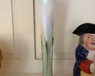 Murano Art Glass Iridescent Jack-in-the-Pulpit Vase