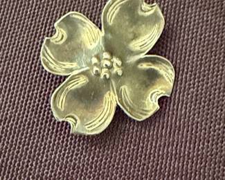 Stuart Nye Sterling Silver Dogwood Flower Brooch