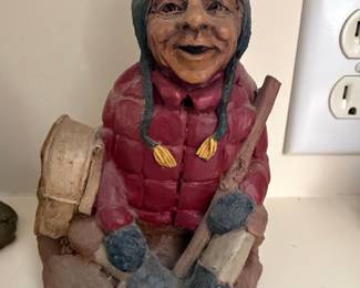 Carved Winter Figure with Shovel