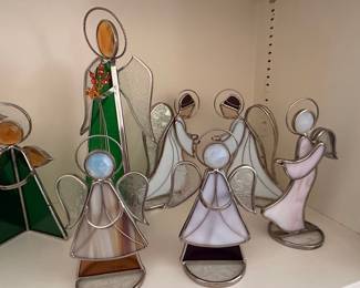 Stained Glass Angels and Nativity Set