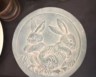 Grasslands Road Embossed Two Rabbits Plaque