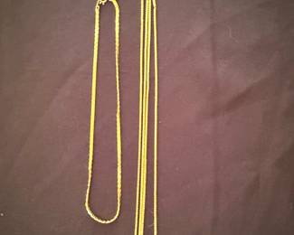 Gold Chain Necklace Set - Snake Chain and Multi-Strand Chain