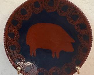Ned Foltz Redware Pig Plate