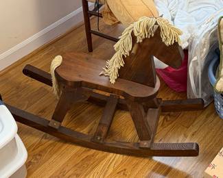 Vintage Wooden Rocking Horse