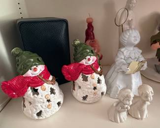 Ceramic Snowman Luminaries