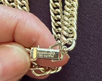 14k Yellow Gold Curb Link Chain Necklace "Made in Germany" Clasp