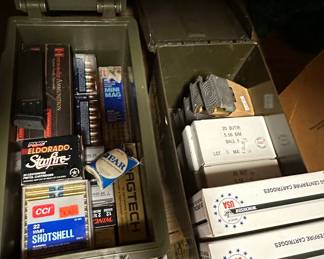 Assorted Ammunition in Ammo Cans