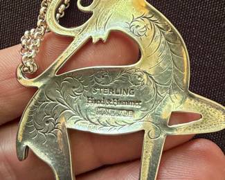 Hand & Hammer Sterling Silver Leaping Deer Pendant Necklace