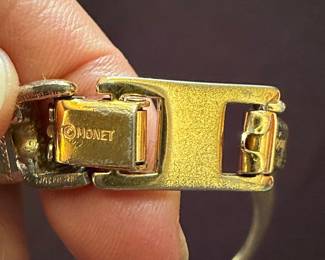 Monet Gold Tone Omega Style Choker Necklace